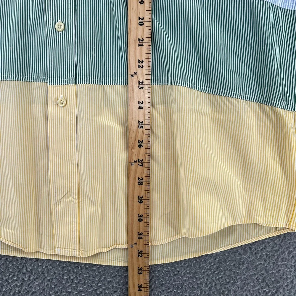 Vintage Tommy‎ Hilfiger Striped Color Block Button Up Collared Shirt Men's Large